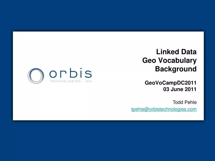 linked data geo vocabulary background geovocampdc2011 03 june 2011