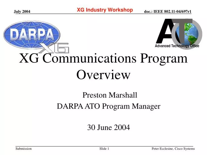 xg communications program overview