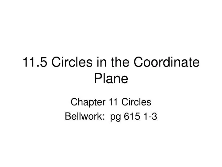 11 5 circles in the coordinate plane