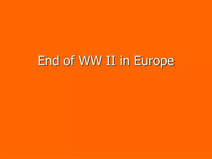 end of ww ii in europe