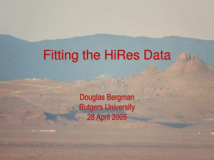 fitting the hires data