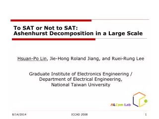 To SAT or Not to SAT: Ashenhurst Decomposition in a Large Scale