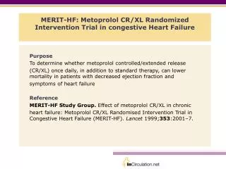 MERIT-HF: Metoprolol CR/XL Randomized Intervention Trial in congestive Heart Failure