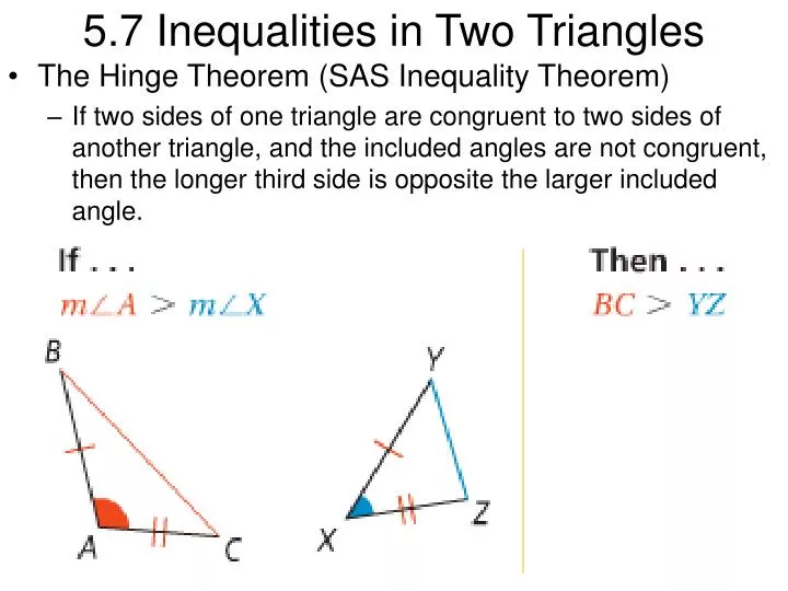5 7 inequalities in two triangles