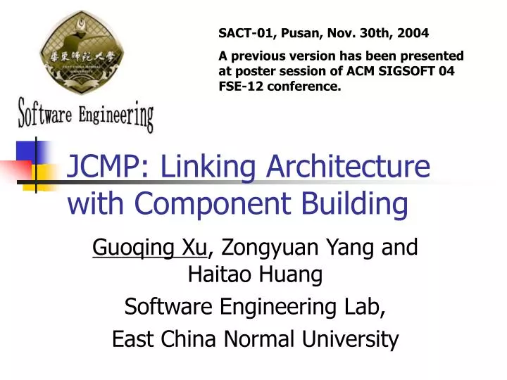 jcmp linking architecture with component building