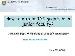 How to obtain RGC grants as a junior faculty?