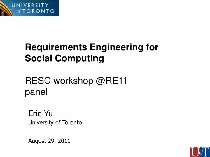 requirements engineering for social computing resc workshop @re11 panel