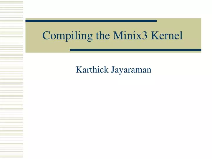 compiling the minix3 kernel