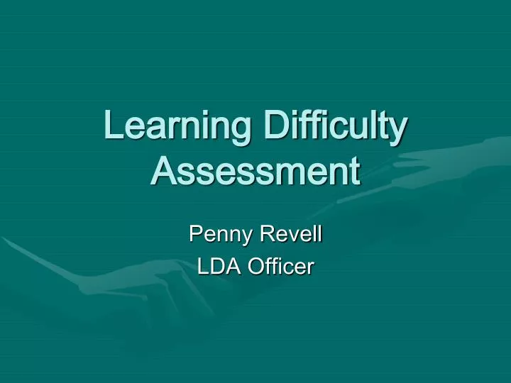 learning difficulty assessment
