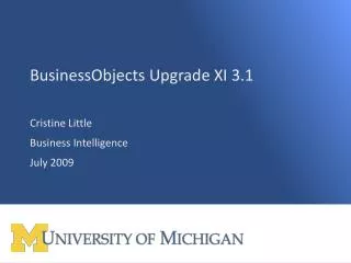 BusinessObjects Upgrade XI 3.1