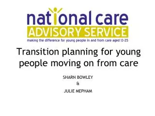 Transition planning for young people moving on from care