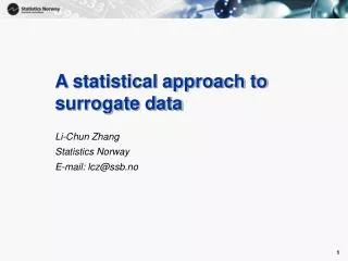 A statistical approach to surrogate data