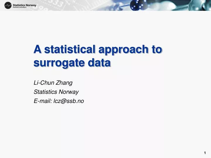 a statistical approach to surrogate data