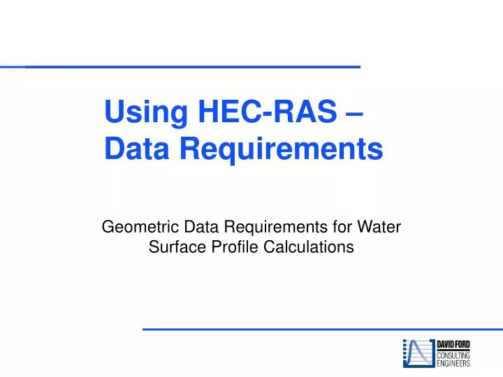 using hec ras data requirements