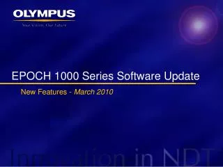 EPOCH 1000 Series Software Update