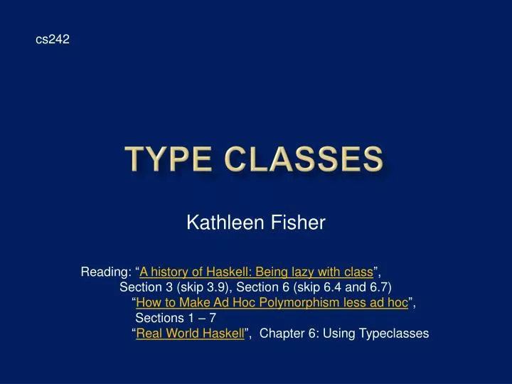 type classes