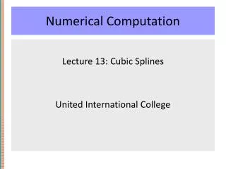 Numerical Computation