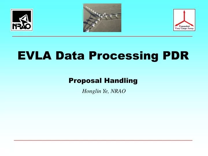 evla data processing pdr proposal handling