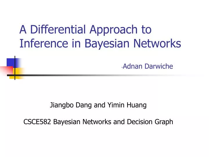 a differential approach to inference in bayesian networks