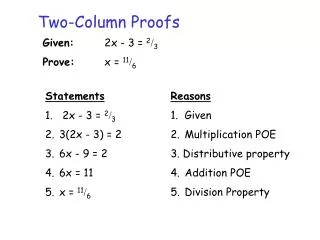 Two-Column Proofs