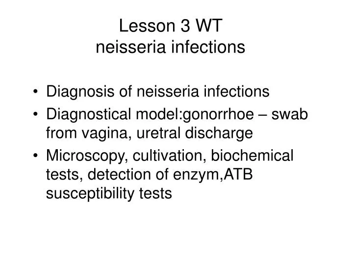 lesson 3 wt neisseria infections