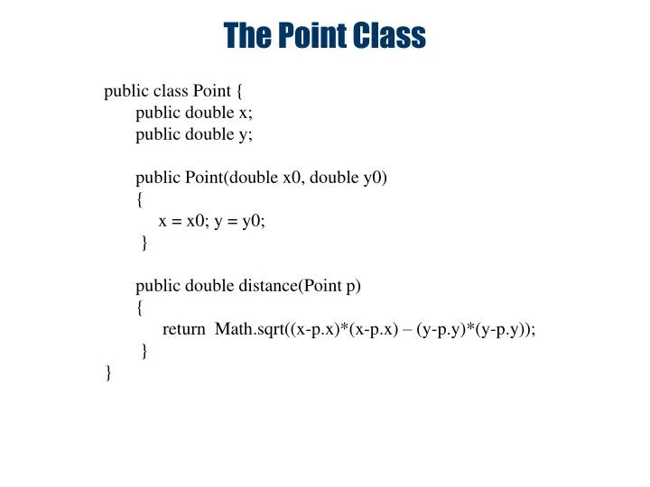 the point class