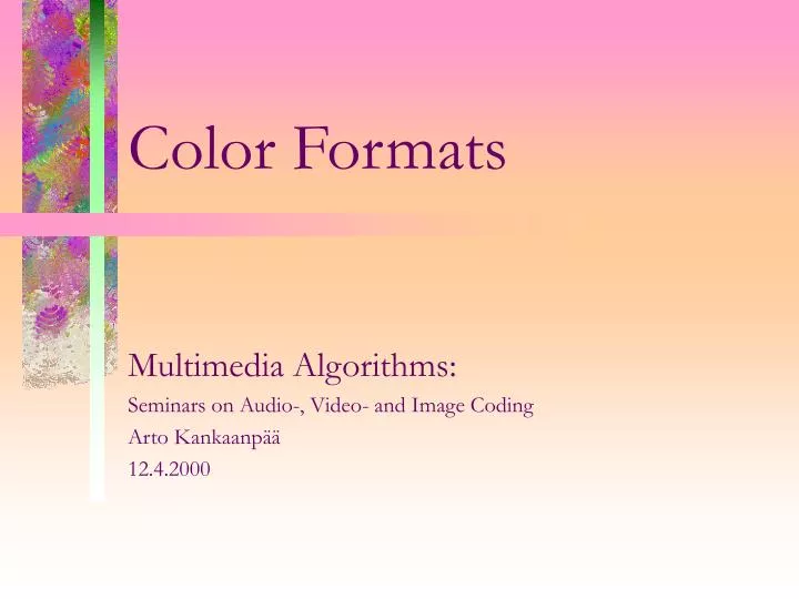 color formats