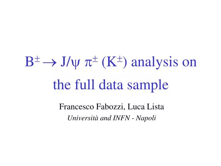 b j y p k analysis on the full data sample