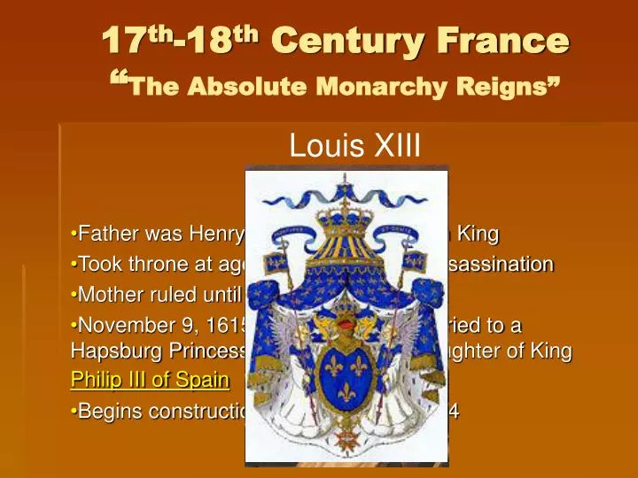 17 th 18 th century france the absolute monarchy reigns