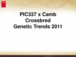 PIC337 x Camb Crossbred Genetic Trends 2011