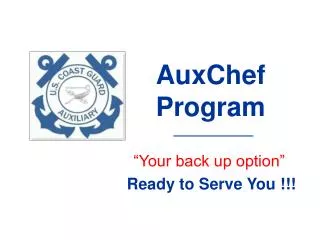 AuxChef Program