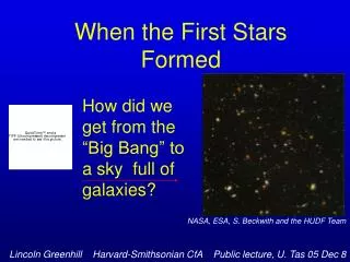 When the First Stars Formed