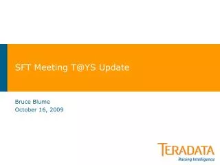 SFT Meeting T@YS Update