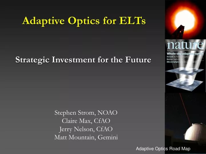 adaptive optics for elts