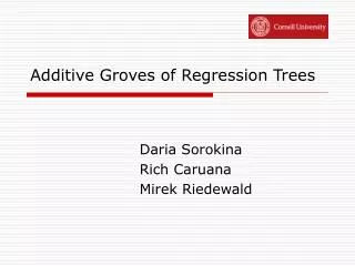 Additive Groves of Regression Trees
