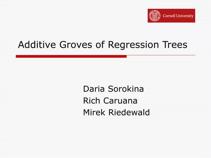 additive groves of regression trees