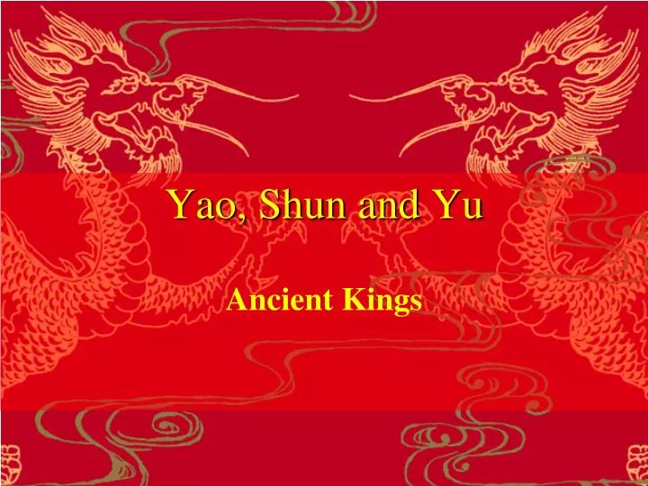 yao shun and yu