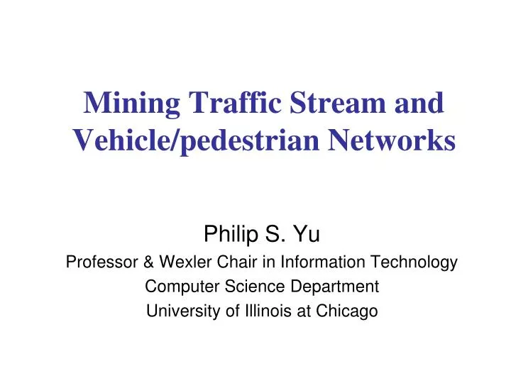 mining traffic stream and vehicle pedestrian networks