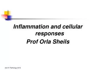 Inflammation and cellular responses Prof Orla Sheils