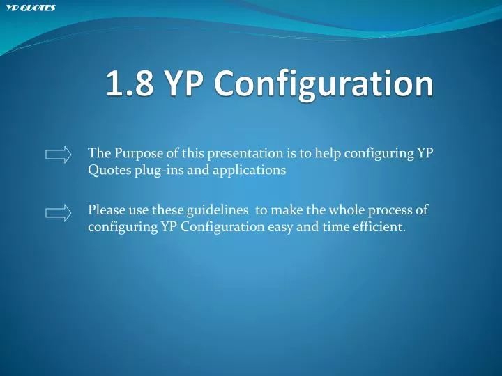 1 8 yp configuration