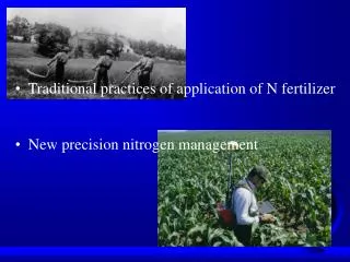 Traditional practices of application of N fertilizer New precision nitrogen management