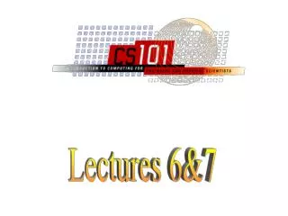 Lectures 6&amp;7