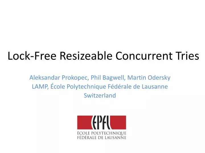 lock free resizeable concurrent tries