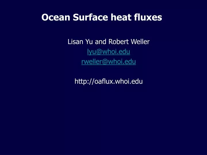 ocean surface heat fluxes