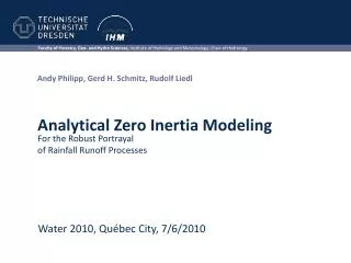 Analytical Zero Inertia Modeling