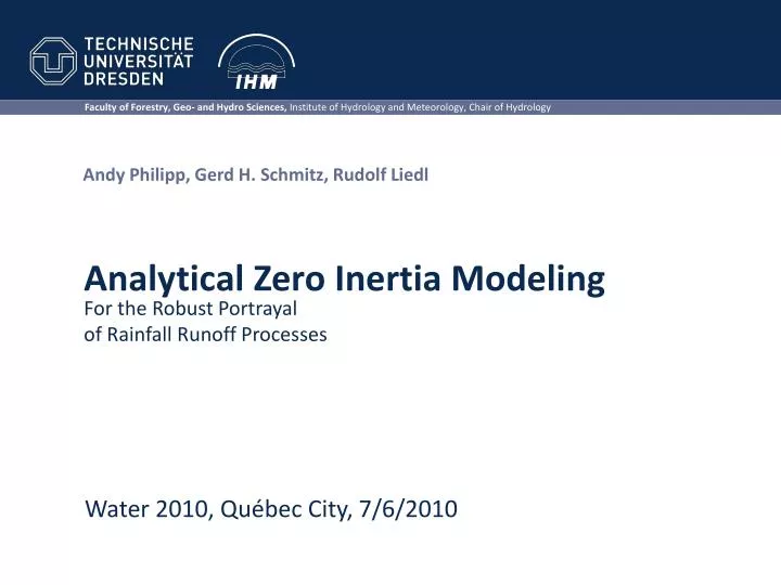 analytical zero inertia modeling