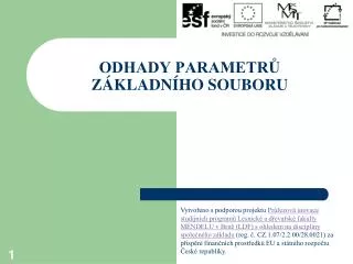 odhady parametr z kladn ho souboru