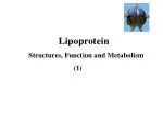 Lipoprotein Structures, Function and Metabolism - slide 1