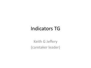 Indicators TG