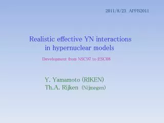 Realistic effective YN interactions in hypernuclear models
